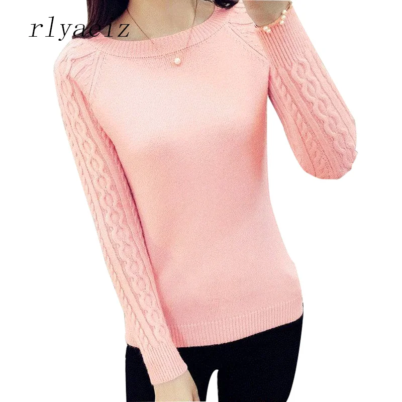 Лидер продаж женский свитер RLYAEIZ Осень-зима 2017 повседневные пуловеры с круглым