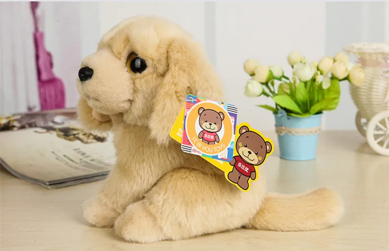 Lifelike Golden Retriever Plush Toys Cute Sitting Yellow Puppy Stuffed Animal Toy Birthday Christmas Gifts For Kids images - 6