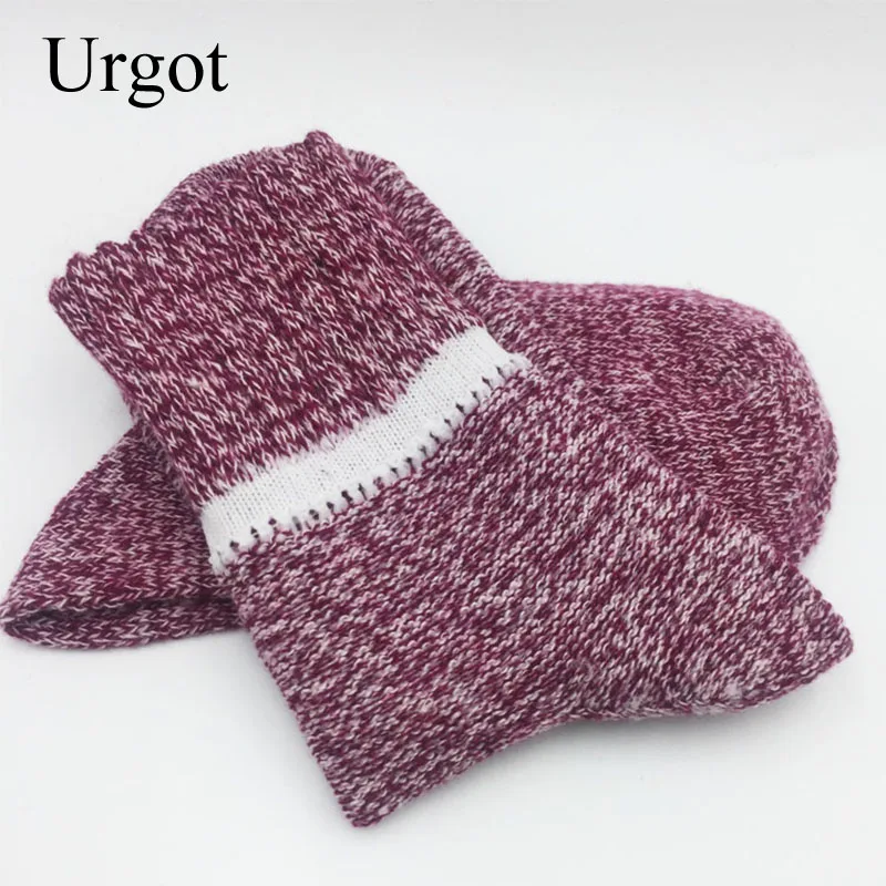 Urgot/5 пар женских шерстяных носков г. Новые милые носки в японском стиле для девочек осенне-зимние шерстяные плотные теплые носки Meias Calcetines