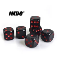 6pcspack new acrylic dice 16mm red black round corner high quality boutique game dice