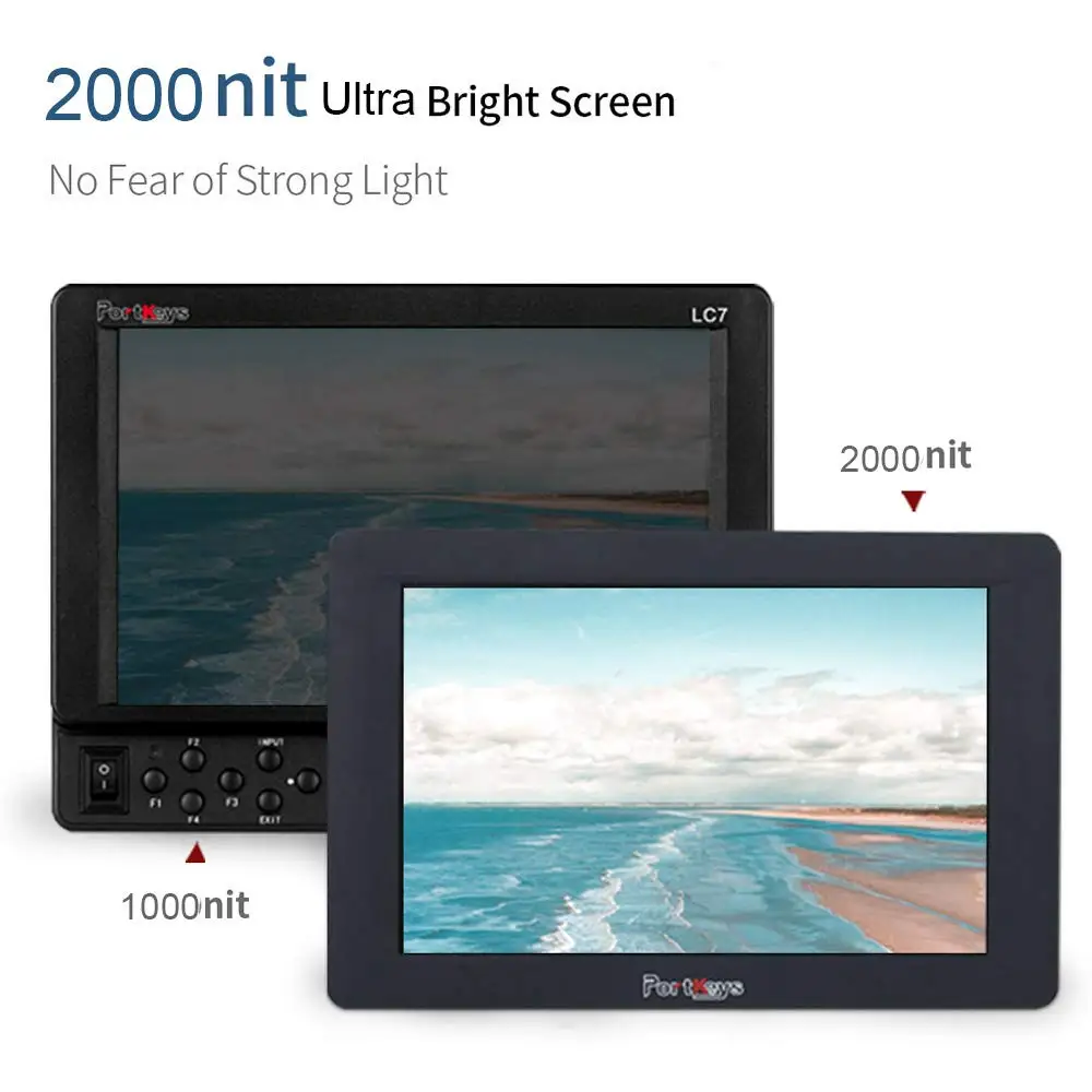 PortKeys BM7 7 inch Bright 2000nit 3G-SDI Full HD на камере полевой монитор 4K 3D LUT HDR предварительный