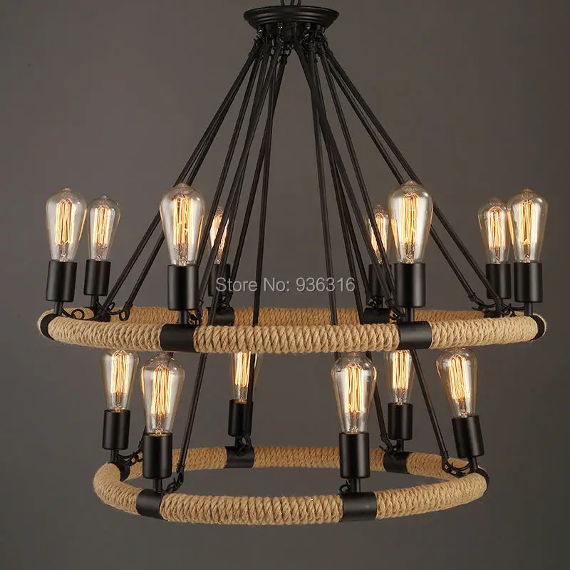 Урожай Веревка Подвеска Свет Лампы Лофт Творческая Личность Промышленные Эдисон