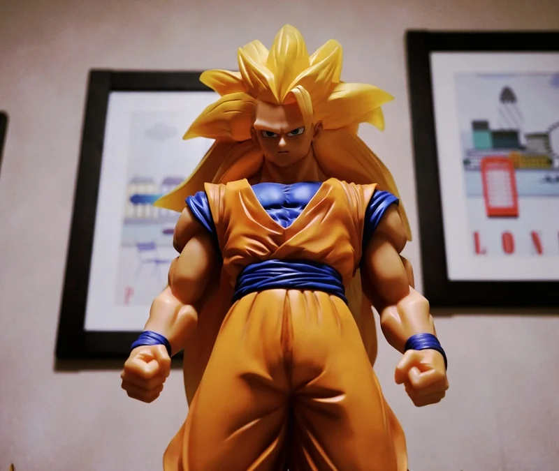 Высокое качество Большой 75 см 1:3 Супер Saiyan 3 Сунь Укун Сон Гоку Kakarot Статуэтка игрушки Фигурки Быстрая