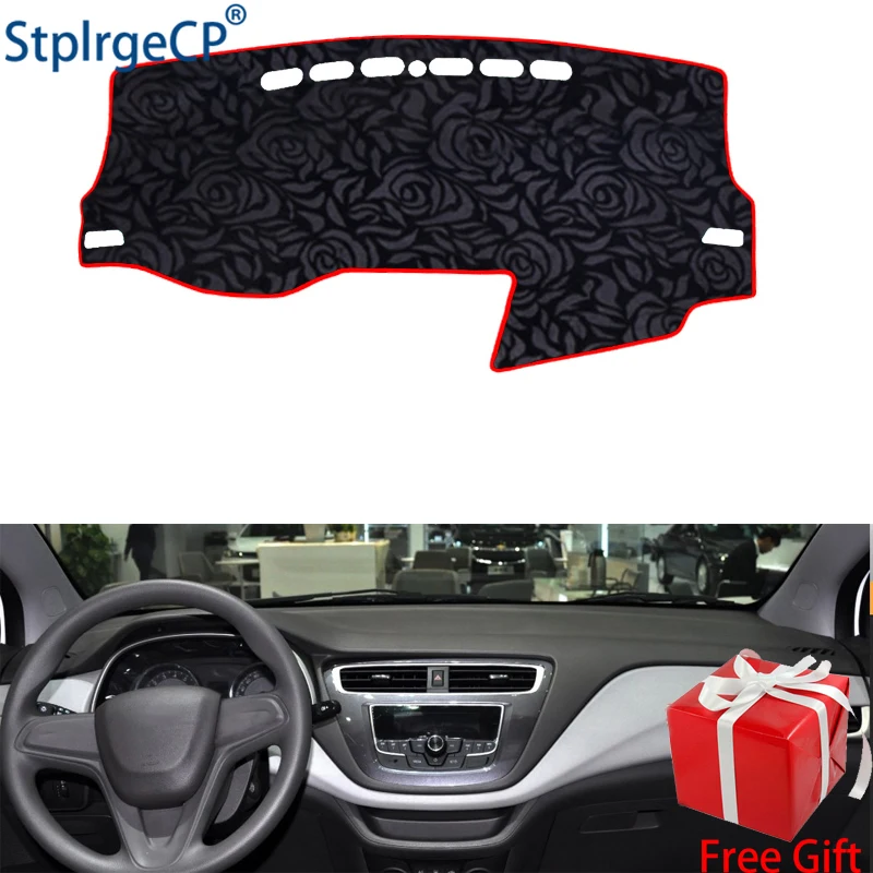 

Latest Rose Pattern Non-slip Car Dashboard Cover Dash Mat Pad DashMat ANti-UV Car Sticker for Chevrolet LOVA RV 2018 Car Styling