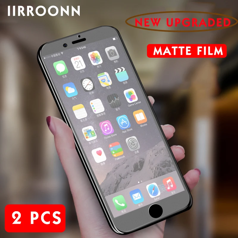 2 шт./лот матовое закаленное стекло для iphone 6 s plus Защита экрана IIRROONN матовая