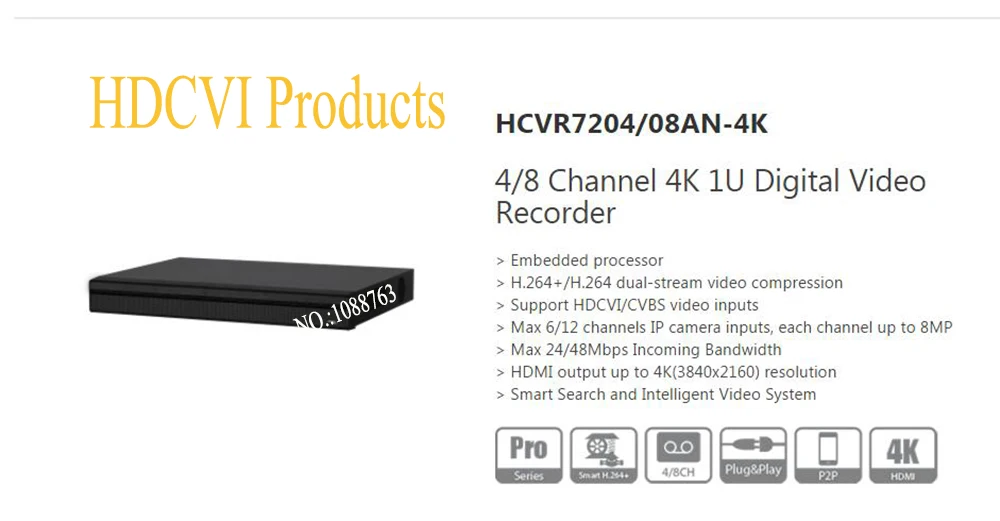В наличии CCTV DVR 8 канальный 4 К к 1U безопасности цифрового видео регистраторы без