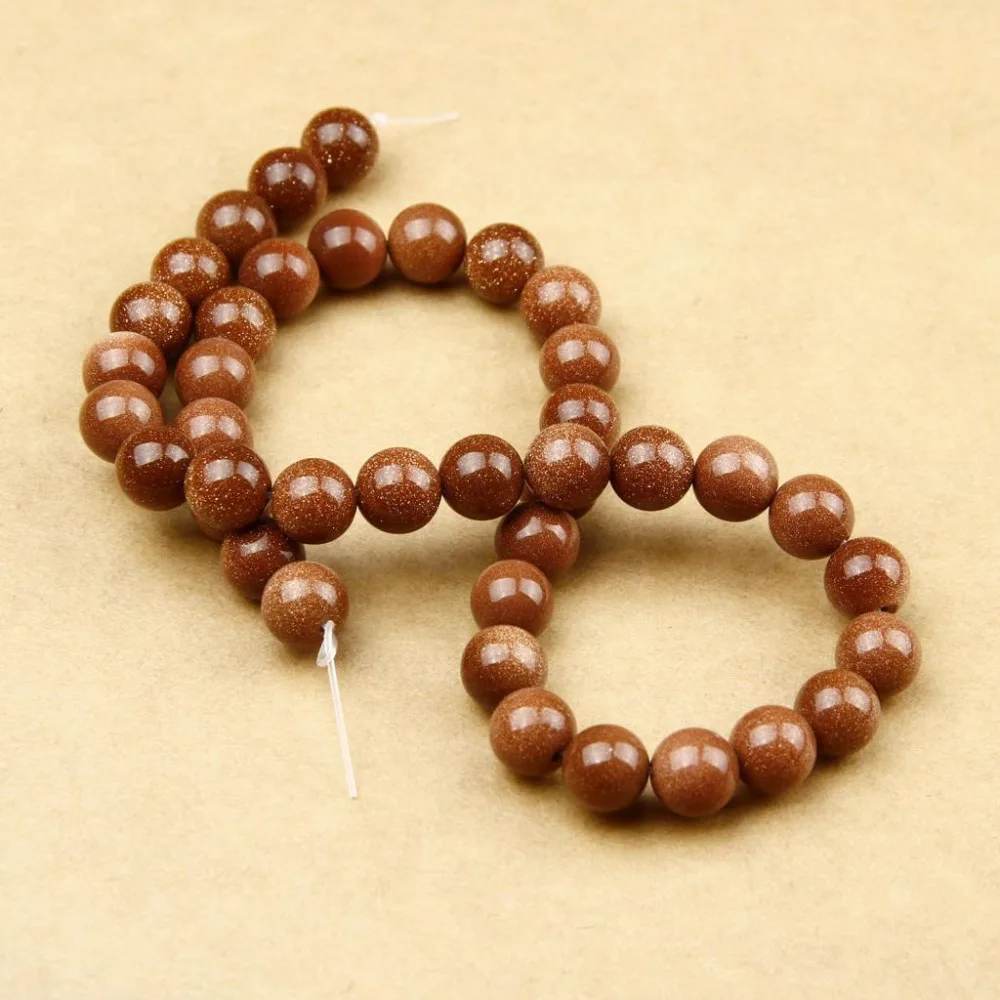 4 мм Золотой песок камень натуральный ювелирных изделий Распорки Loose бусы Круглый