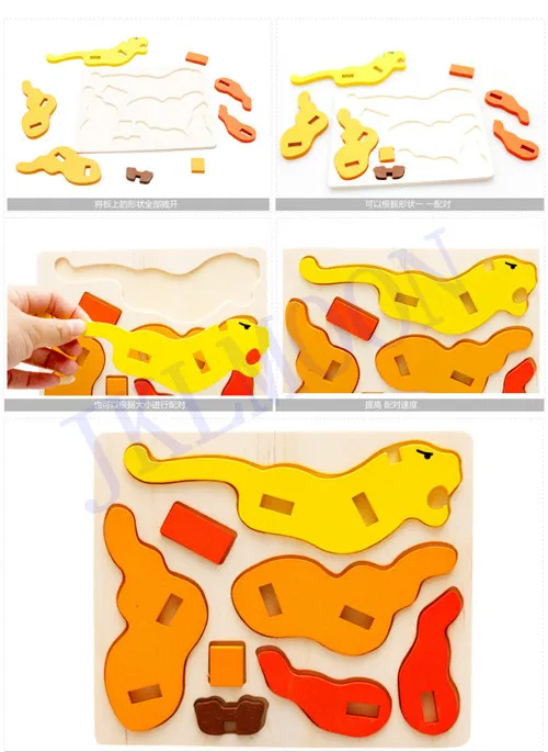 3D объемные головоломки Деревянные Животные головоломки игрушки для детей DIY Детские деревянные игрушки ручной работы