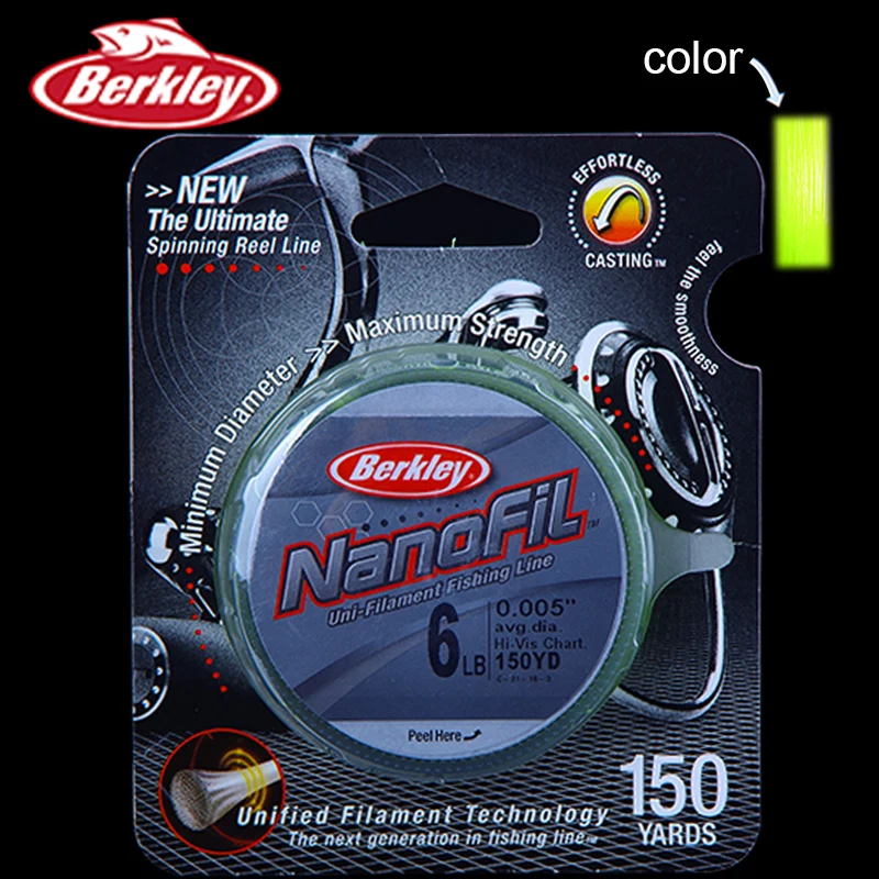 Оригинальный бренд Berkley NanoFil 150yd 137m леска чистая тумана Uni Filament с нулевой