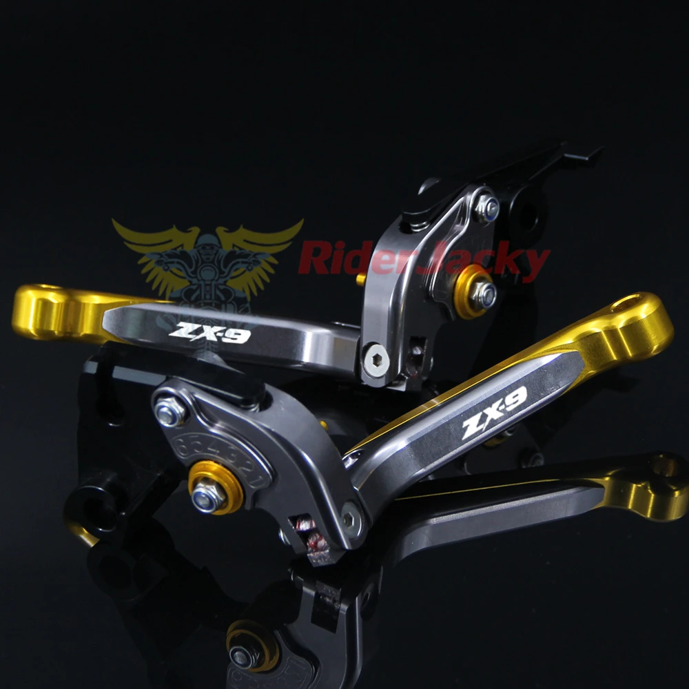 Логотип ZX 9 золотой + титан для Kawasaki ZX9 1994 1997 1995 1996 ЧПУ Складной Выдвижная