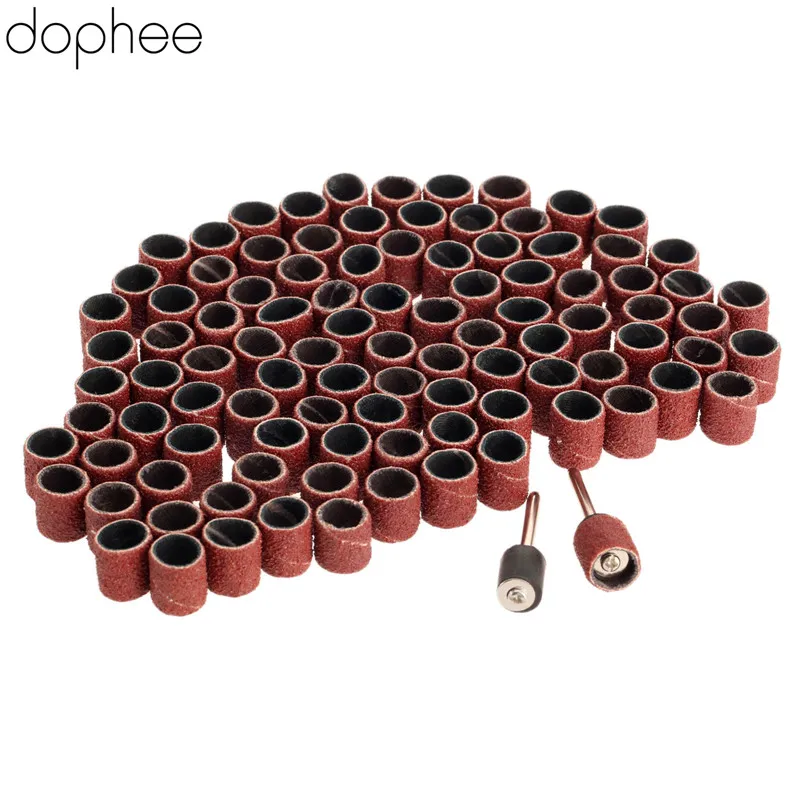 Dophee 100 шт. Аксессуары Dremel зернистость 80 # барабан шлифовальный набор + 2