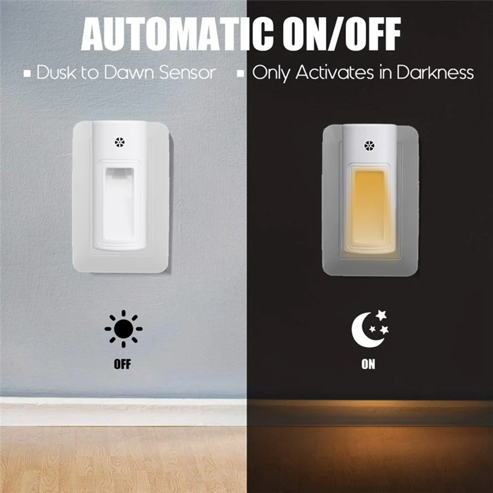 Датчик Ночной светильник 2 светодиодный PIR движения ванная комната лампа ing Plug In