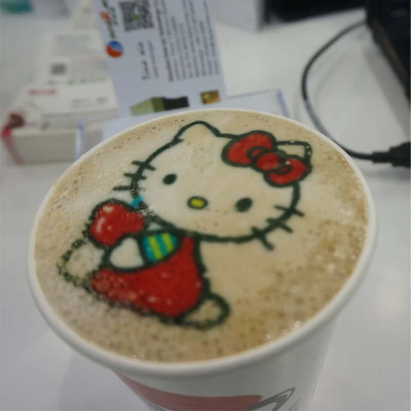 4 чашки селфи давайте кофе принтер milktea пицца торт макарун конфеты планшетный пищевой принтер с 10 дюймов планшет