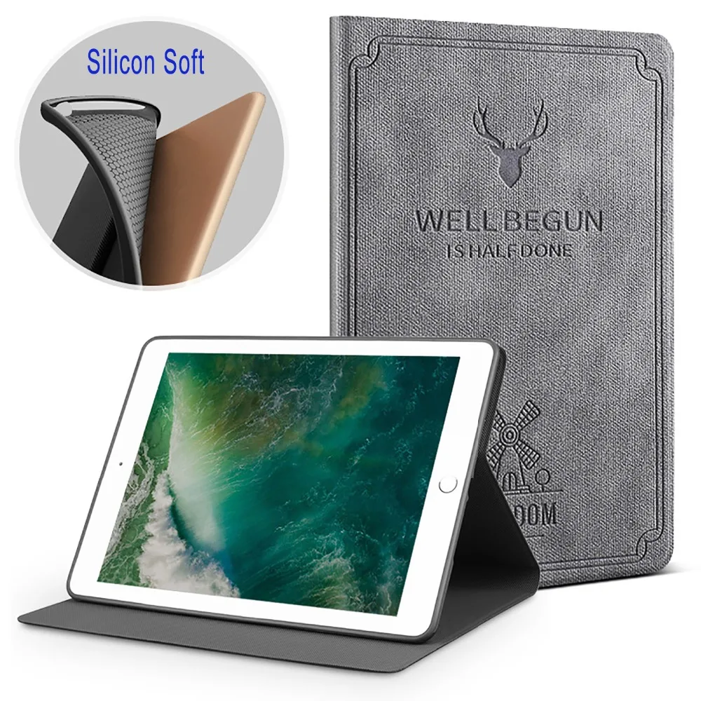 Умный чехол для нового iPad 9 7 дюйма 2017 2018 Air 1 2 автоматический сон узор оленя