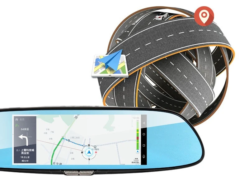 Bluavido 7 дюймов Full HD 1080P Автомобильное видео Зеркало DVR 3g Android gps навигация автомобильная камера заднего вида рекордер Bluetooth wifi