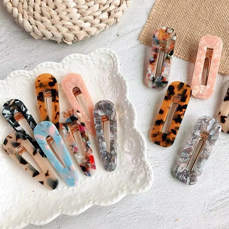 Модные стильные заколки для волос девочек в форме капли воды Утконос леопардовые
