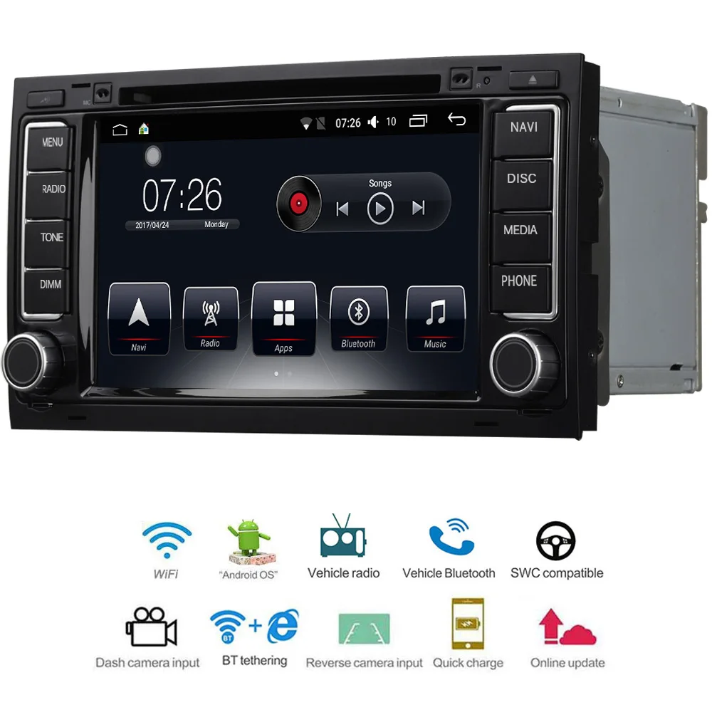 Автомобильный мультимедийный плеер 2 Din Android 7 1 автомобильный DVD для VW/Volkswagen Touareg