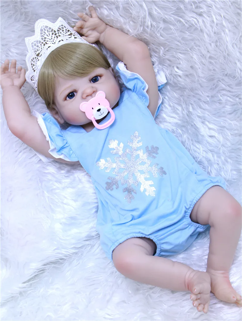 Высококачественная силиконовая кукла для новорожденных девочек игрушки 55 см