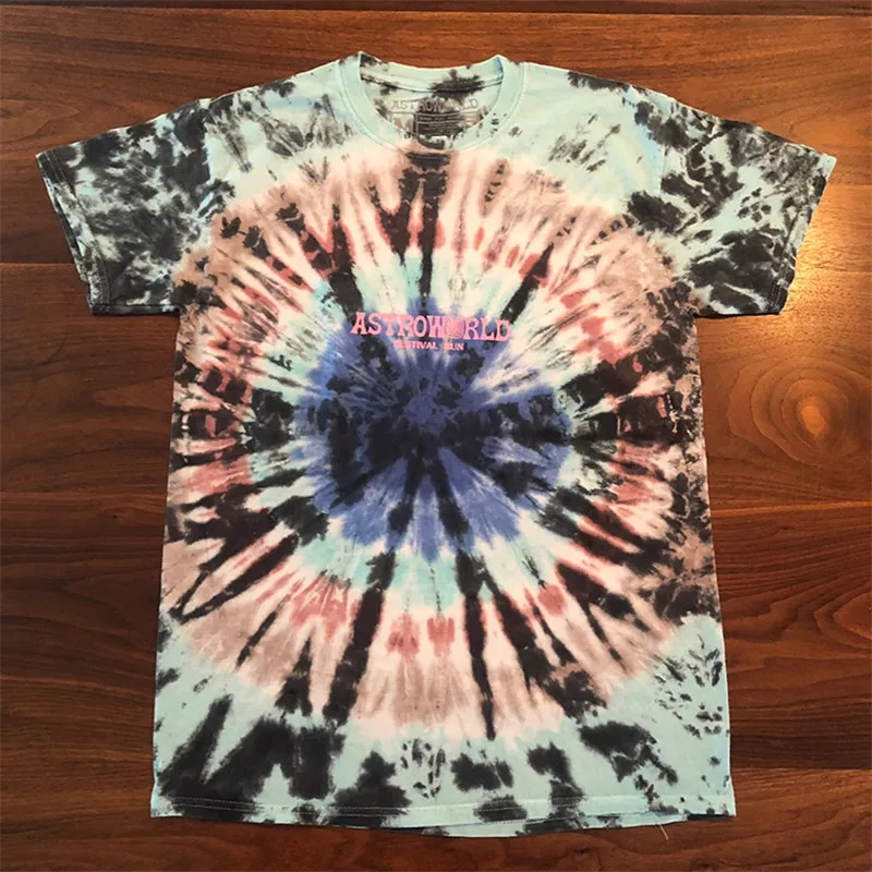 Новый Трэвиса Скотта фестиваль Run Tie Dye Astroworld футболка для мужчин и женщин 1:1