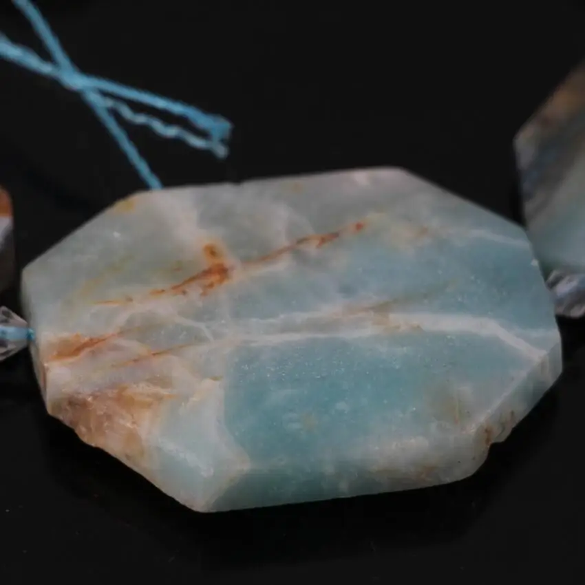 Натуральный Амазонит граненая плита режущий большие размеры 15 5 дюймов|pendant