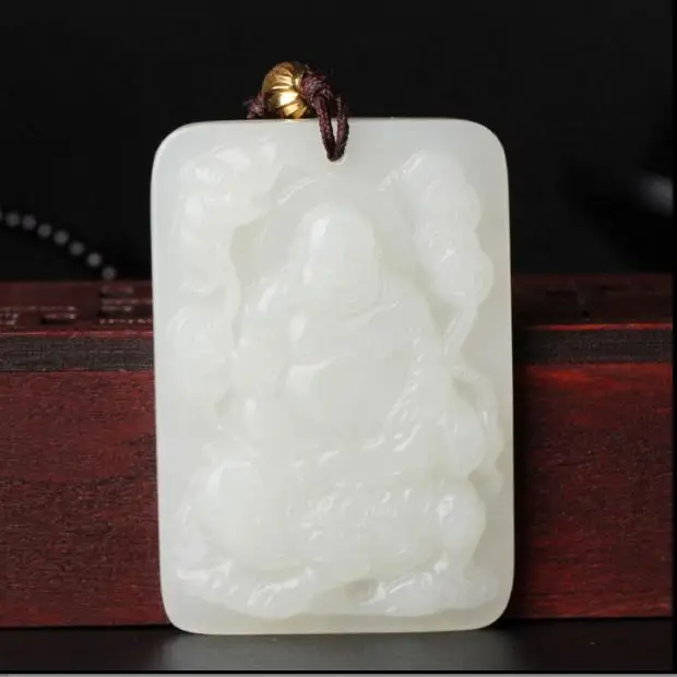 Подвеска с подвеской Hetian jade белая тонкая