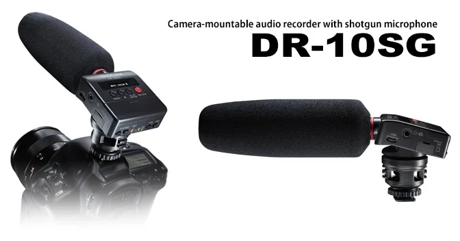 TASCAM DR-10SG микрофон-пушка и цифровой рекордер для DSLR с коротким интервью с микрофоном записывающая ручка