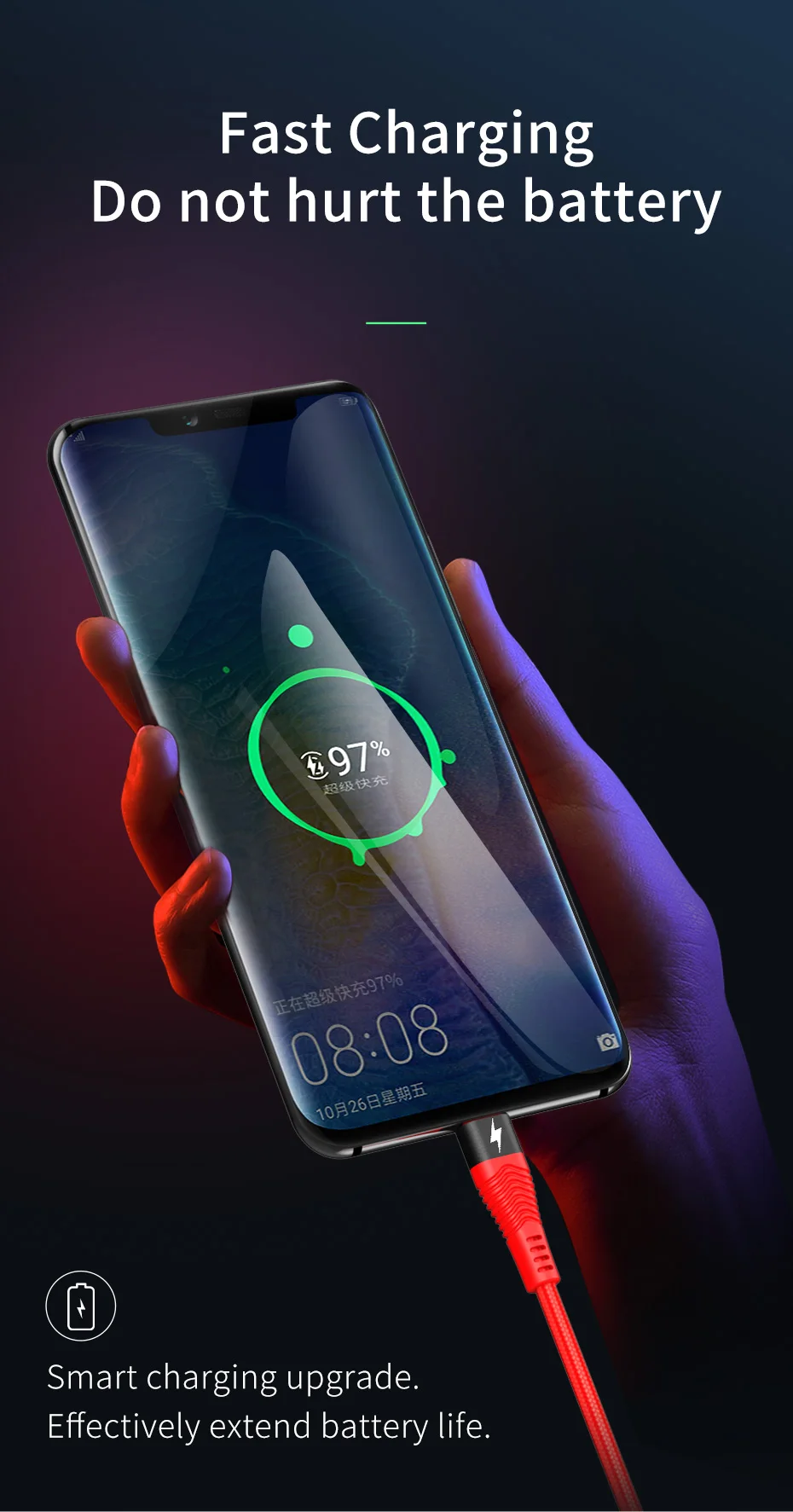HOCO 5A USB C кабель Supercharge usb type C кабель для huawei mate 20 P30 P20 Pro Lite быстрое зарядное устройство кабель для samsung S10 S9