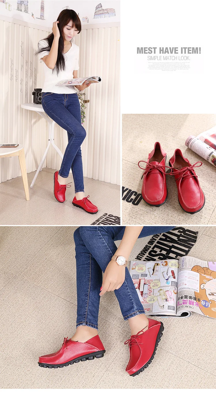 Plardin/Новинка; женская обувь из натуральной кожи на шнуровке размера плюс 34-44; удобная дышащая повседневная обувь; женская обувь на плоской подошве