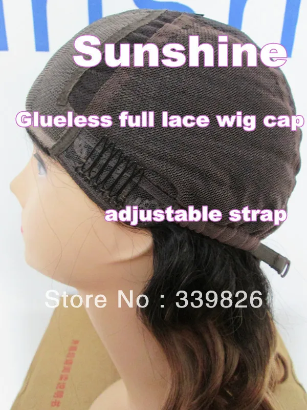 Factory Wholesale peruvian hair #1b highlight red natural straight glueless full lace 100% human wig Free Shipping |