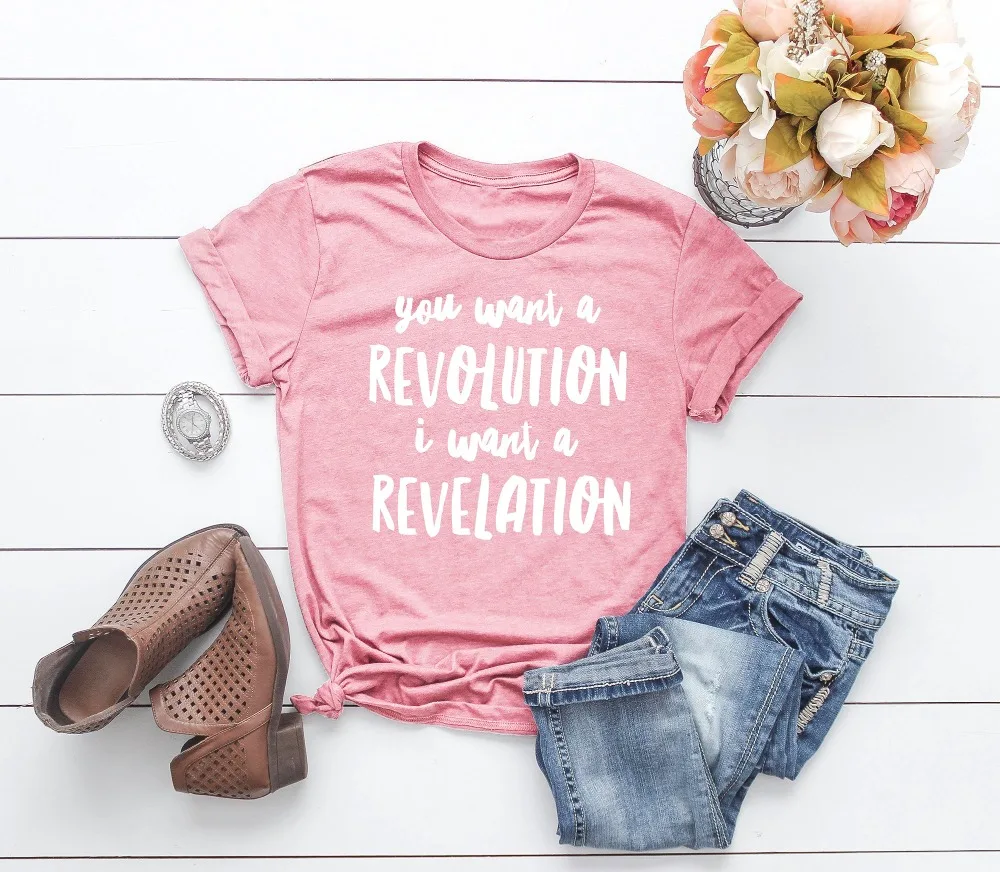Вам нужна революция но я хочу футболка с раскрытием camiseta rosa feminina идеи подарков