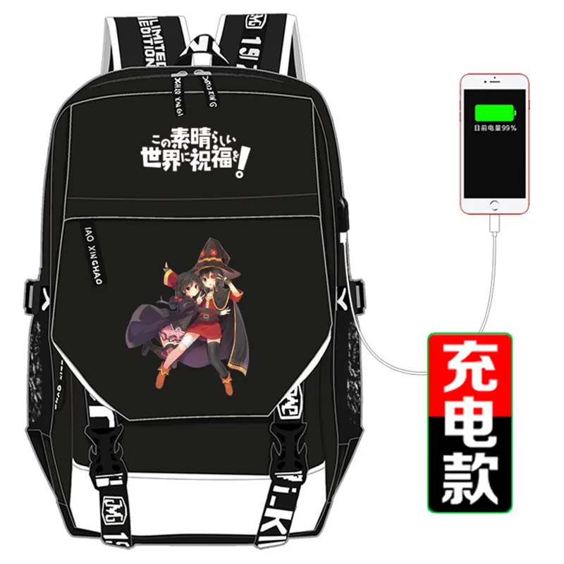 KonoSuba: Божье благословение на этот чудесный мир! Kawaii женский рюкзак Akua Megumin школьные сумки рюкзак Mochila Feminina - Цвет: F