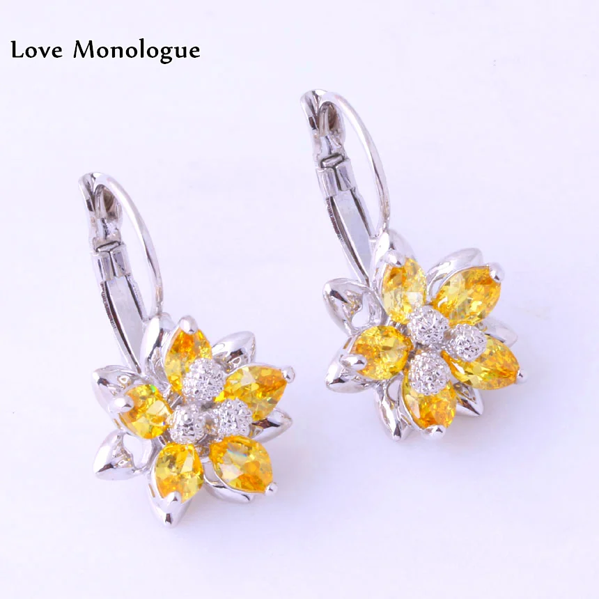 Серьги кольца женские с желтыми кристаллами серебристые J0138|colorful hoop earrings|hoop earrings