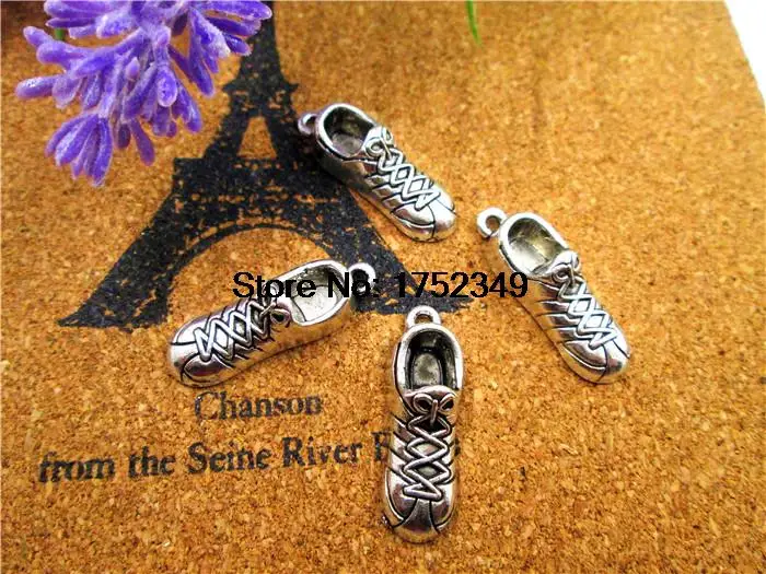 10pcs-Sneaker Charms Antique Tibetan Silver Tone 3D Running Shoes Charm Pendant 27x9x8mm | Украшения и аксессуары