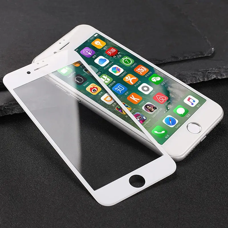 Защитная пленка 9H 3D для iPhone Xs 6 7 Plus изогнутое закаленное стекло из углеродного