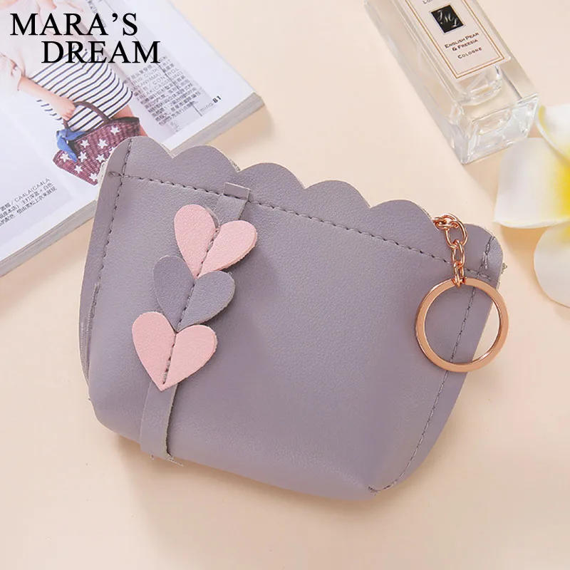 Женский короткий кошелек Mara's Dream милый Дамский для монет красный на молнии с