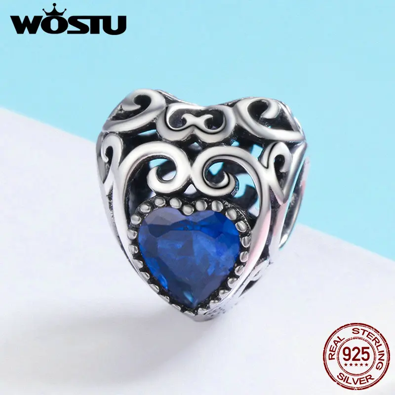 WOSTU высокое качество 925 Стерлинговое серебро камень месяца сентябрь Фирменное