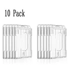 XRHYY, 10 упаковок, прозрачный вертикальный (2-3 карты) чехол для удостоверения личности, жесткий пластиковый прозрачный двухсторонний чехол для рабочей кредитной карты