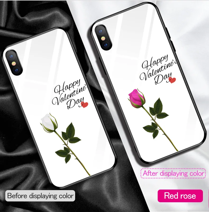Ультрафиолетовый светящийся цветной чехол для iPhone X XR XS Max 8 7 6S 6 Plus закаленное