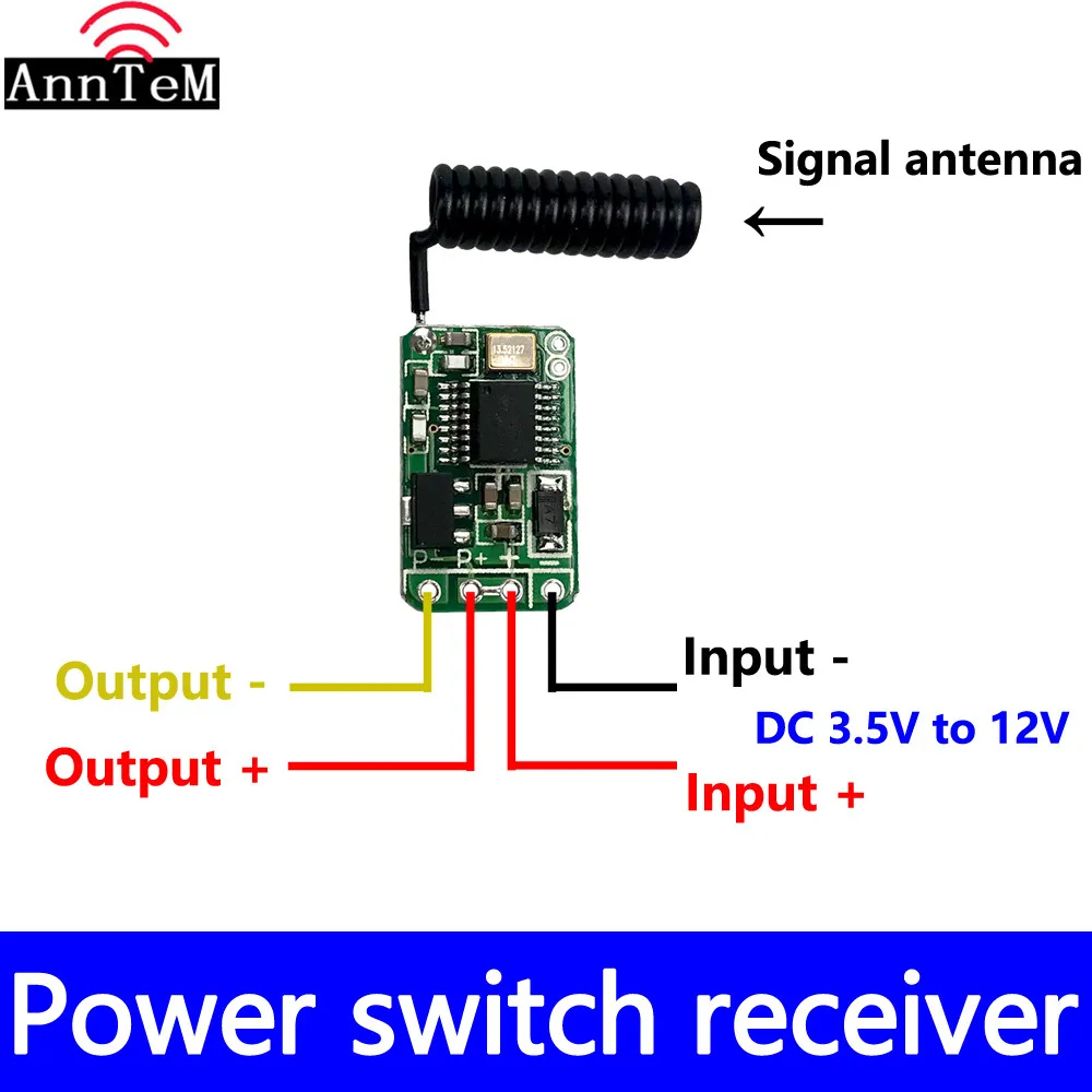 1pcs receiver Беспроводной пульт дистанционного управления Мини маленький 433 МГц РЧ передатчик приемник 3,7 в 5 в 6 в 9 в 12 Батарея схема питания микро управление Лер - Цвет: 1pcs receiver