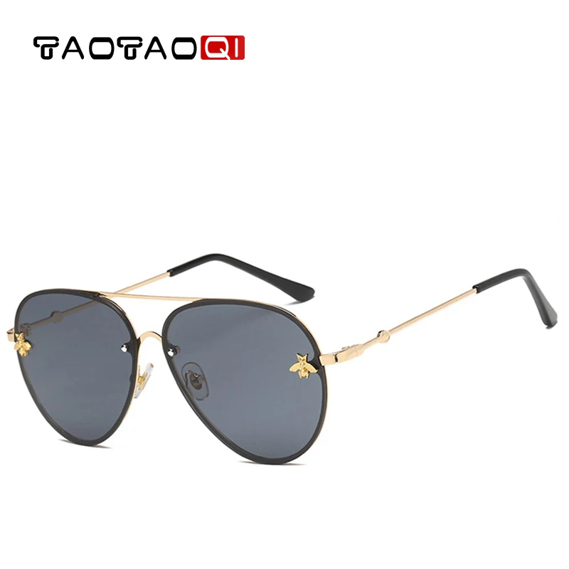 TAOTAOQI Luxury Sunglasses Women Vintage Designer Bee Metal Frame Pilot Men Fashion Brand Female Sun Glasses UV400 | Аксессуары для