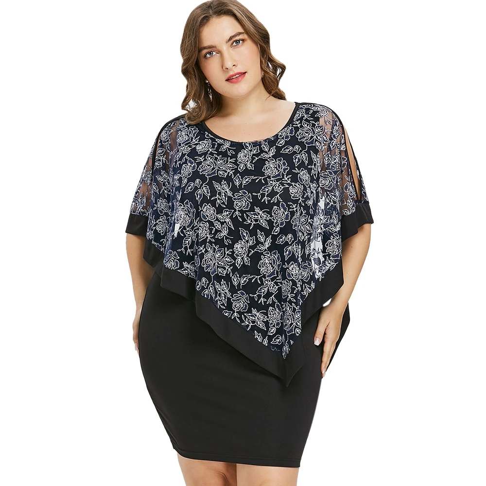 5XL плюс Размеры цветочный наминка облегающее платье Для женщин О образным