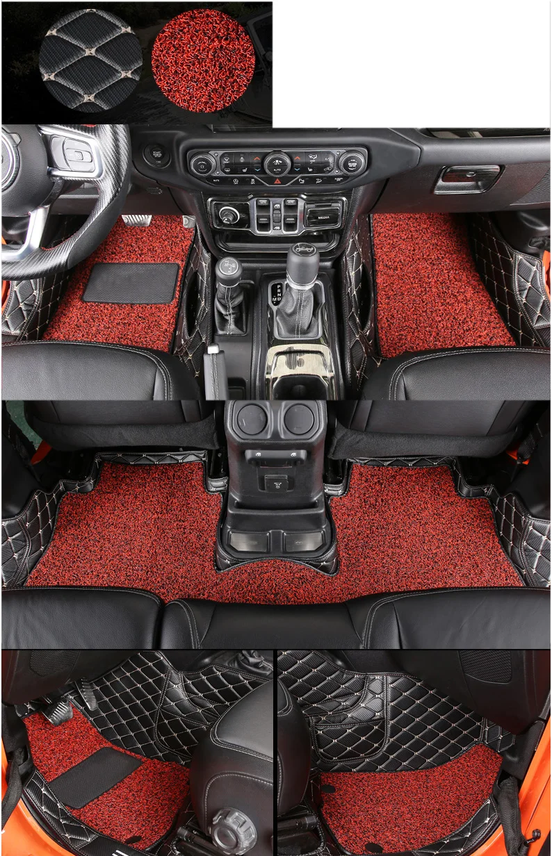 Lsrtw2017 волокна кожи провода петли салона автомобиля коврик для jeep wrangler JL