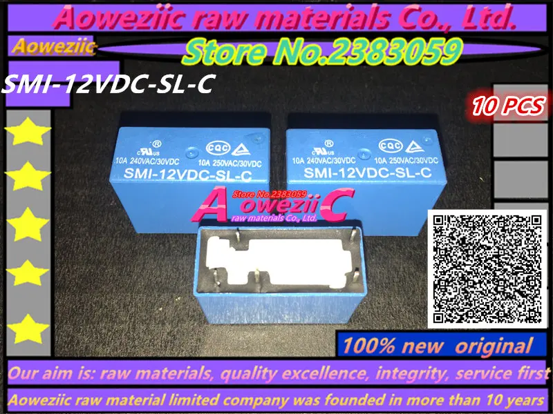 

Aoweziic (10 шт.) SMI-C 5 футов Оригинальное реле питания SMI-5VDC-SL-C SMI-12VDC-SL-C