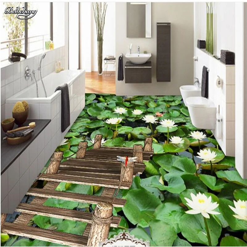 Пользовательские большой Фреска Боярышник водяная Лилия 3D картина утолщение