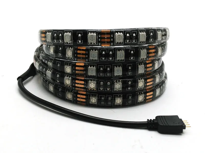 USB Светодиодная лента черная печатная плата SMD 5050 RGB IP20/IP65 водонепроницаемая 5 в