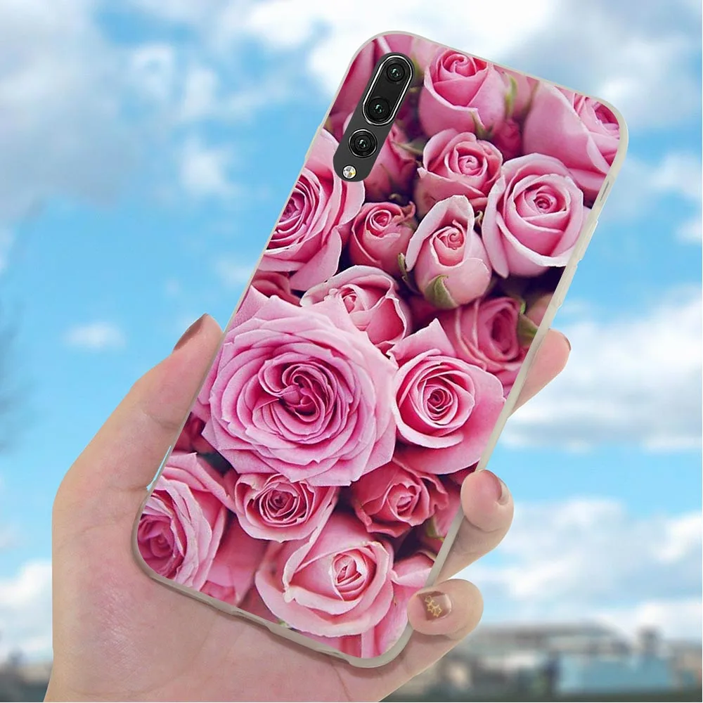 Мягкий чехол для телефона из ТПУ с рисунком пиона розы маргаритки Huawei P20 P30 Pro P10 P8