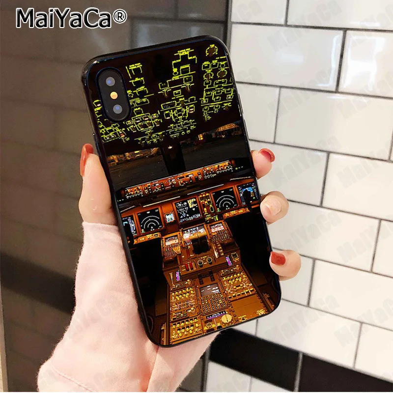 MaiYaCa cool aircraft airplane cockpit Phone Cover for Apple iphone 11 pro 8 7 66S Plus X 5S SE XS XR MAX | Мобильные телефоны и
