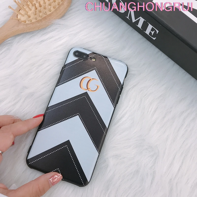 В полоску CG тиснением окрашенные ТПУ для iPhone 8 X 7 6 S Plus 6splus силиконовый чехол