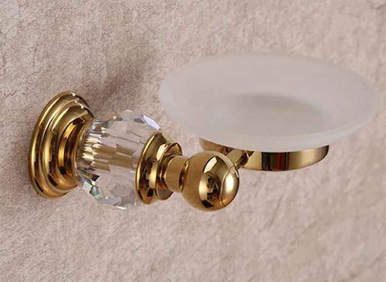 Бесплатная доставка держатель для мыла с золотым покрытием и кристаллами