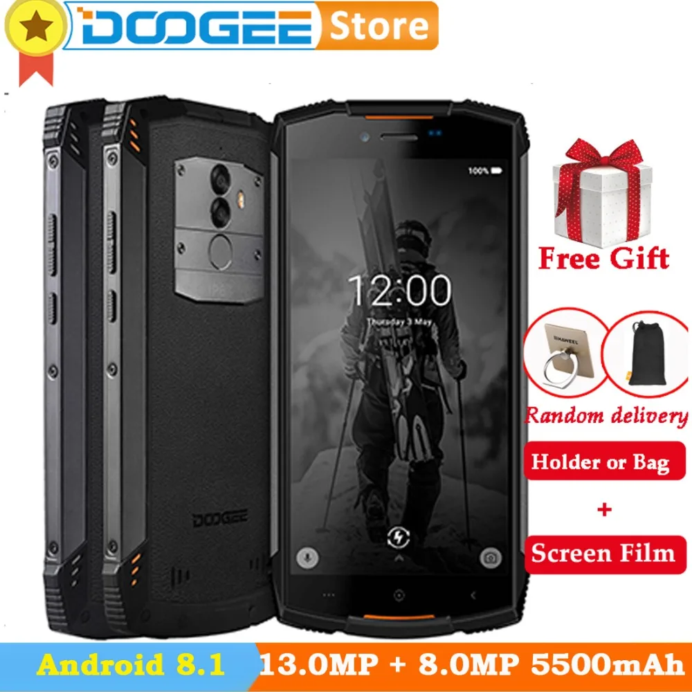 DOOGEE S55 Lite IP68 водонепроницаемый телефон Android 8 1 2 Гб 16 5500 мАч MTK6750T 5 Две сим карты 13.0MP